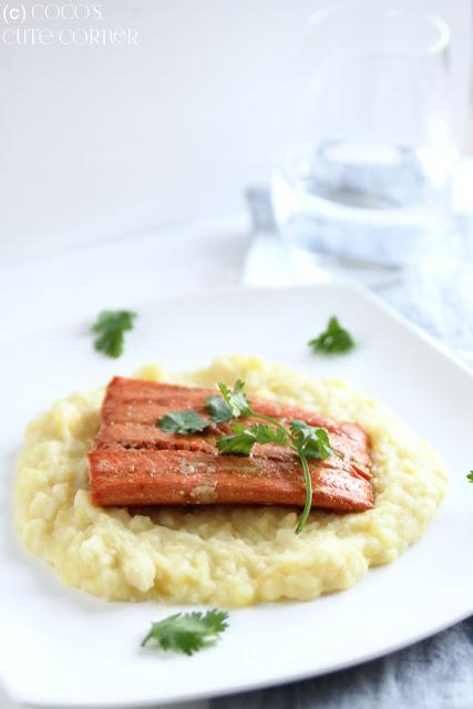 Gemüse Kokos Püree mit Lachsfilet - lecker aber nicht fotogen