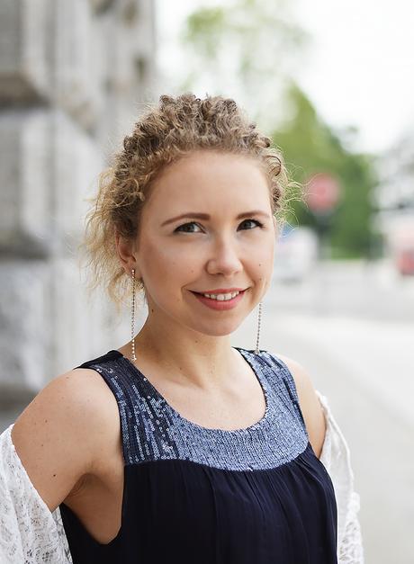 Outfit: Metallic Flats, Silk Dress and Lace Bolero