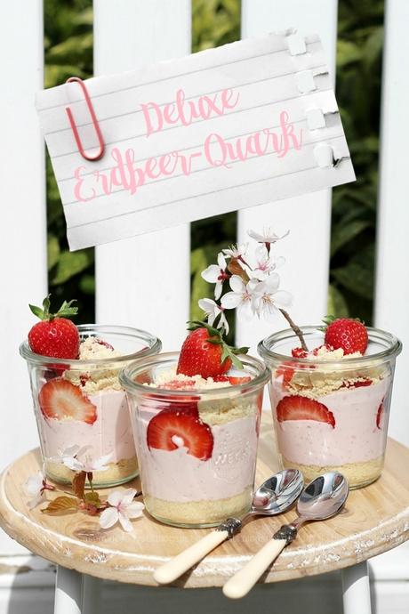 Erdbeer Nachtisch mit Shortbread, Deluxe Erdbeer-Quark,