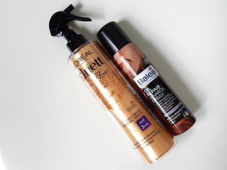 L'Oréal Elnett Hitze Styling-Spray und Balea Oil Repair Haaröl Spray