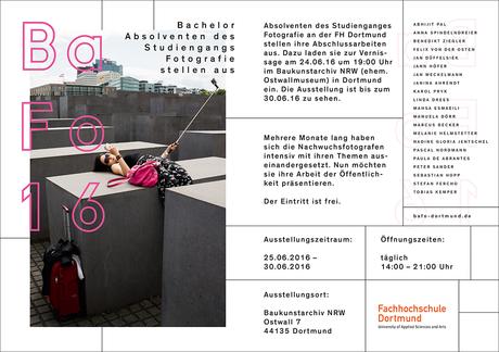 Fotoabsolventen-Ausstellung „BaFo16“ in Dortmund