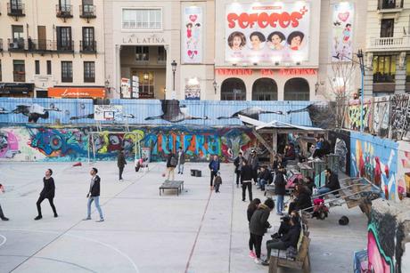 von Anwohnern selbstverwaltetes Freigelände Campo de la Cebada in Madrid, 20.3.2016, Foto Robert B. Fishman