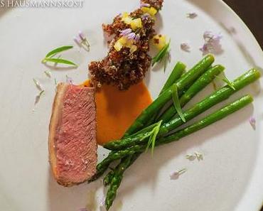 Lammnacken mit Spargelvinaigrette