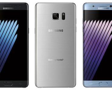 Samsung Galaxy Note 7 : Pressebilder und Gehäusefarben geleakt