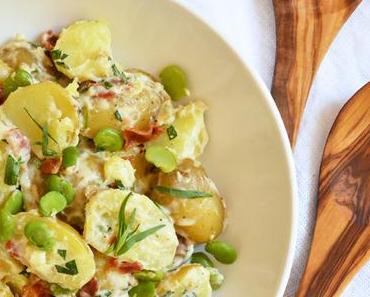 Kartoffelsalat mit Dicken Bohnen, Bacon und Estragon