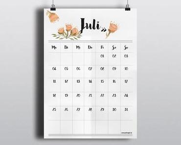 Freebie Kalender 2016 – Juli und August