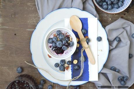 #Frühstücksidee: Blaubeer Chia Overnight Oats / Blueberry Chia Overnight Oats