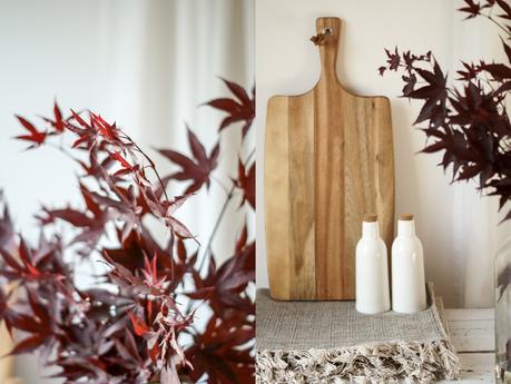 Blog + Fotografie by it's me! | fim.works | Japanischer roter Ahorn in der Vase, nicht am Baum | Collage von Ahorn und Deko