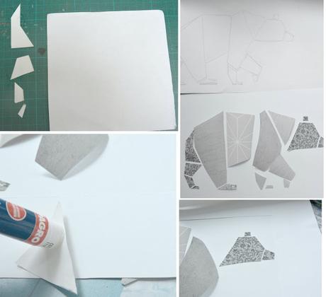 DiY Origami Bär Collage