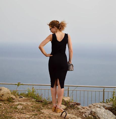 Outfit: Little Black Dress above Dubrovnik, Croatia