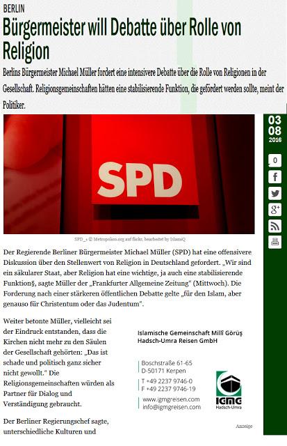 Michael Müller, Gotteswahnbeauftragte Berliner SPD: 