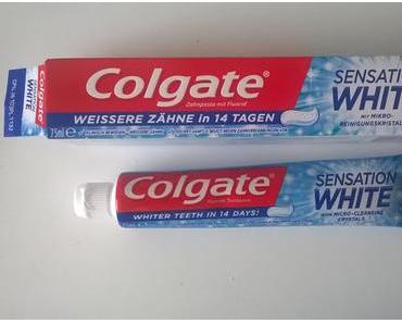 Colgate Sensation White Zahnpasta mit Fluorid + DenTek Easy Brush Interdental-Bürsten Mittel Breit Minze