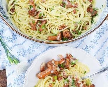 Herrlicher Pastaliebling! Spaghetti Carbonara mit Eierschwammerl