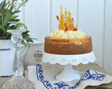 Butterkeks Cheesecake mit Karamell-Sahne Topping / Shortbread Cheesecake with Caramel Topping