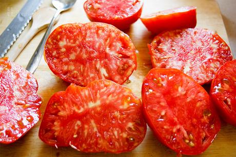 Riesenbohnen mit frischer Tomatensoße
