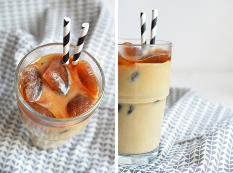 Iced Barraquito - Cocktail mit Kaffee-Eiswürfeln