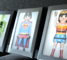 Lumas Art Now BRENDAN FITZPATRICK X-ray of a Toy Robot - Horned Robot Wonder Woman Superman