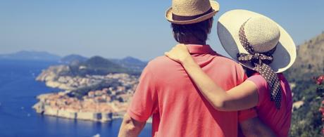 happy couple on summer vacation in Dubrovnik, Croatia