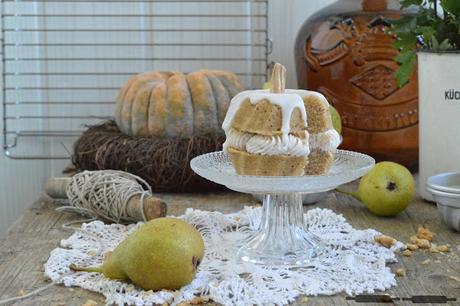 Birnen Gugelhupf in Kürbisoptik / Pear Bundt Cake