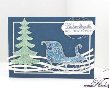 Glitzernde Winterlandschaft ODER {ein toller Weihnachtsschlitten aus dem neuen Stampin‘ Up! Herbst-Winterkatalog}