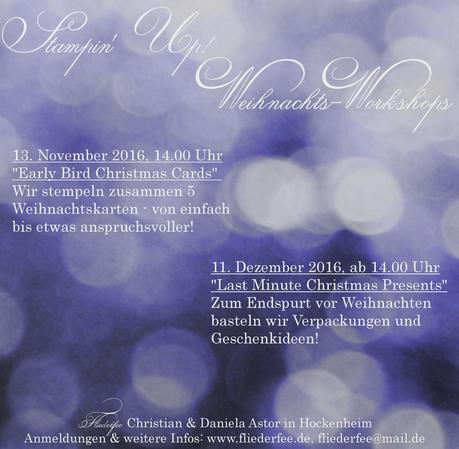 Termine für Stampin‘ Up! Weihnachts-Workshops in Hockenheim