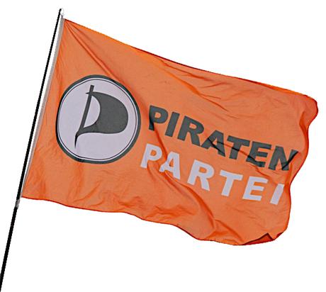 Wehende Flagge der Piratenpartei