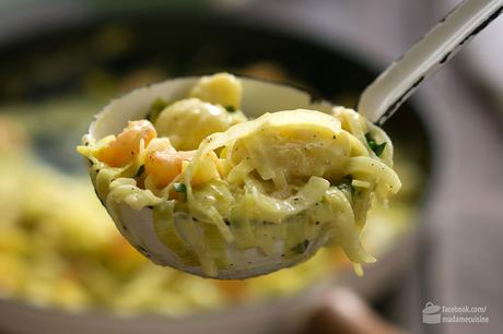 Gnocchi-Lauch-Pfanne mit Curry & Garnelen | Madame Cuisine Rezept