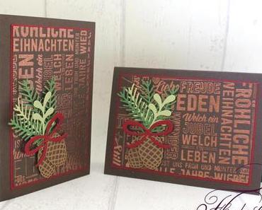 Tannen und Zapfen auf kupfernem Weihnachtspotpourri