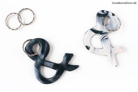 DIY marmorierte Ampersand Schlüsselanhänger