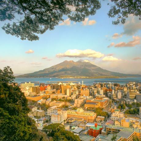 Kagoshima mit Sakurajima, Japan