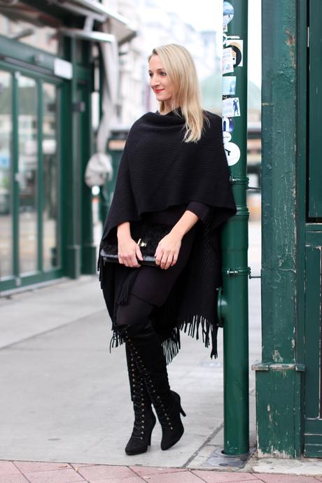 Over the knee boots & poncho