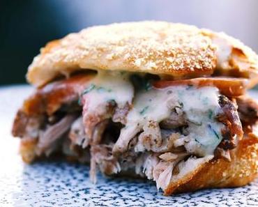 Sous-vide-Pulled Pork-Burger mit Estragon-Majonnaise