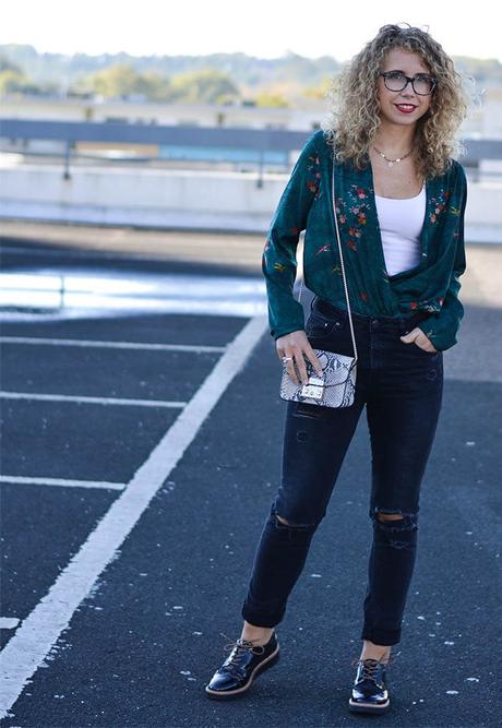 Outfit: Zara Body Blouse, Ripped Jeans, Furla & Patent Dandy Shoes