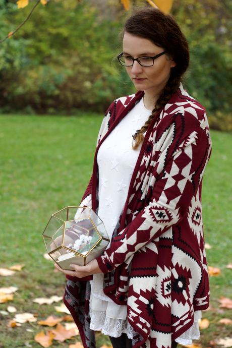 Herbstoutfit Roter Cardigan