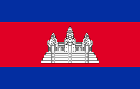Die Flagge des Königreichs Kambodscha, identisch mit der heutigen