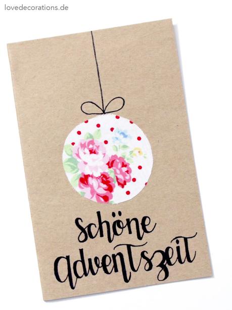 DIY Weihnachtskarte mit Stoff | DIY Christmas Card with Textile