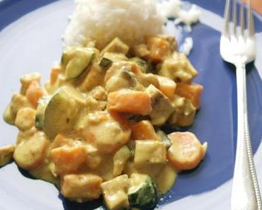 Rezept: Einfaches Tofu Gemüse Kokos Curry