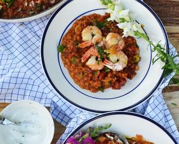 Meine liebste Wahl! Linsen-Dhal mit Rote Bete und Knoblauch-Garnelen