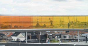 Kunstmuseum ARoS in Aarhus, begehbarer Panoramaring auf dem Dach, 24.8.2016, Foto: Robert B. Fishman