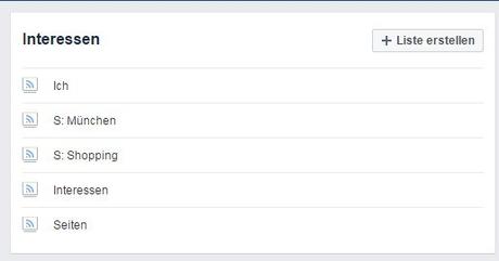 Facebook Interessen Liste