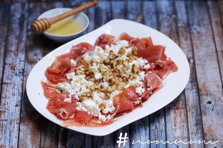 #foodinspo - Appetizer Recommendation - Serano Ham with Walnuts, Feta and Honey