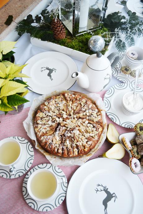 Genussvolle Adventszeit! Vollkorn-Birnen-Mandelkuchen mit Vanille-Ricotta-Creme