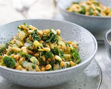 Dinkel-Risotto mit Lauch und Grünkohl