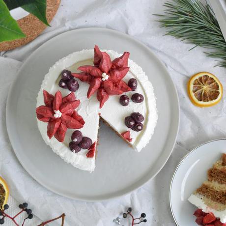 Weihnachtsstern Torte / Poinsettia Cake #christmassythingsbyverena