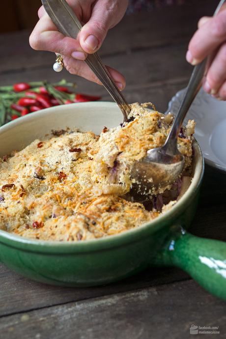 Makkaroni mit Käse, Rotkohl & Chili-Kruste | Madame Cuisine Rezept