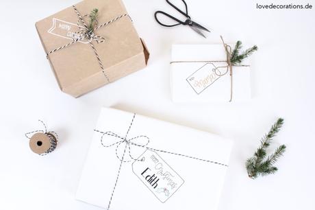 Etikett auf Geschenkpapier malen | Draw Tags on Wrapping Paper