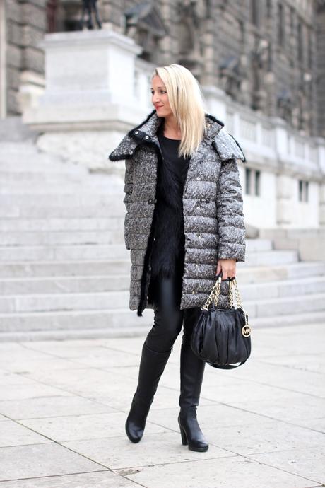 Down coat & winter boots