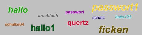 Häufigste Passwörter auf deutschen Seiten