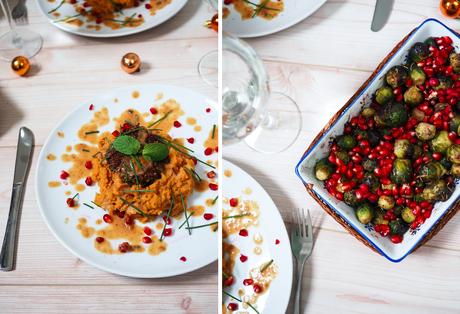 vegetarian christmas menue vegetarisches weihnachts essen menü nachspeise spekulatius quinoa burger rote beete salat rosenkohl vegan healthy festive berlin