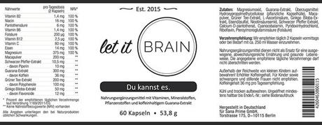 „Let it Brain“ von Sana Prime – Supplement für die grauen Zellen